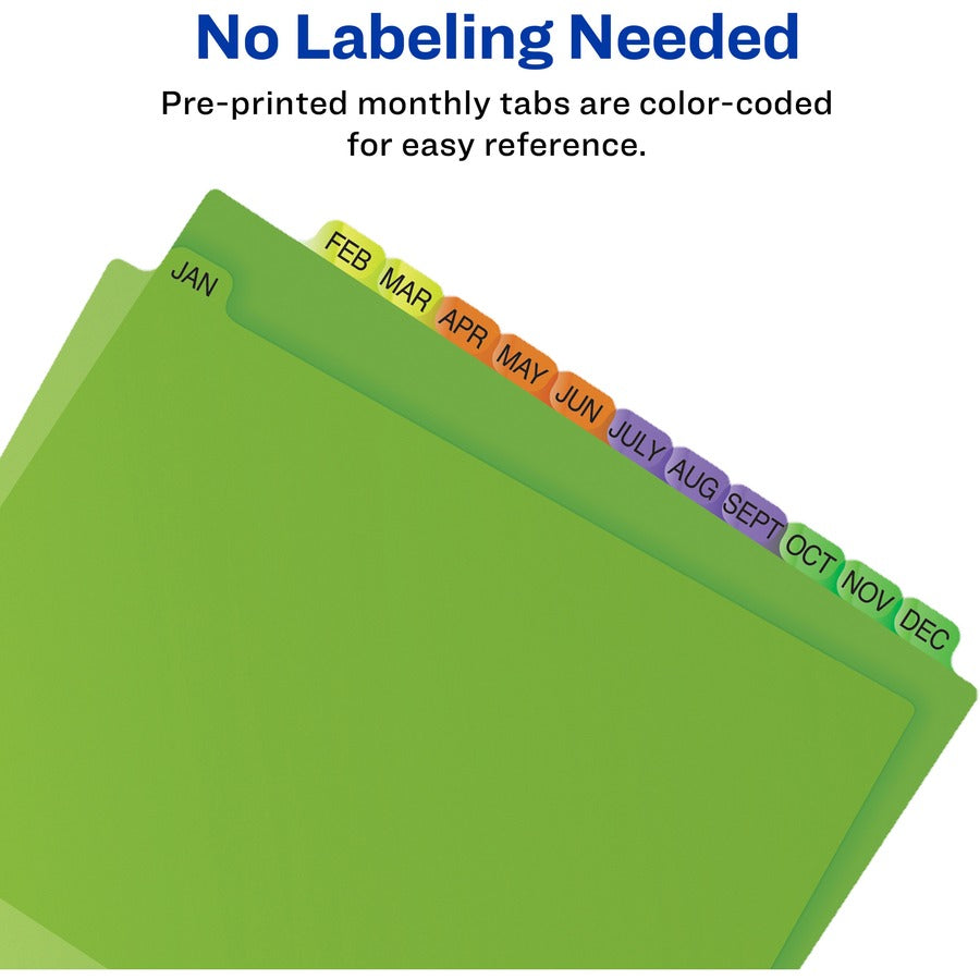 Avery® Preprinted Monthly Tabs Plastic Dividers