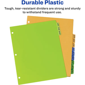 Avery® Preprinted Monthly Tabs Plastic Dividers