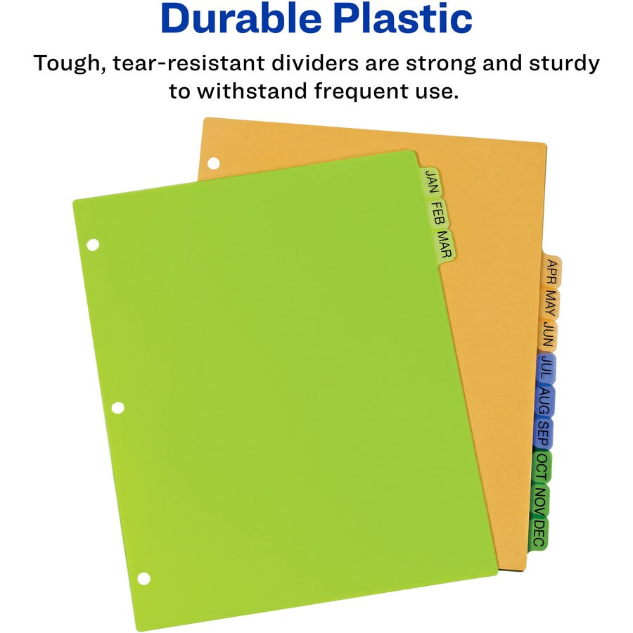 Avery® Preprinted Monthly Tabs Plastic Dividers