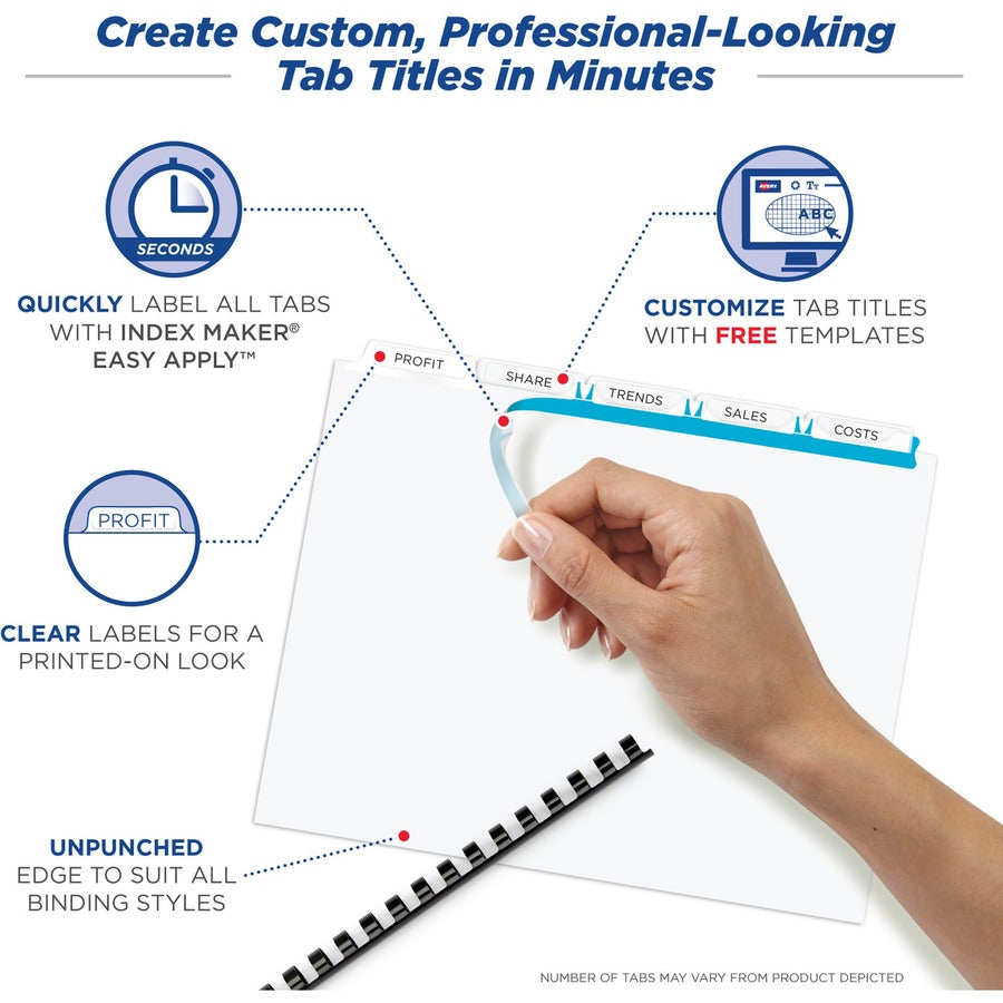 Avery® Print & Apply Label Unpunched Dividers - Index Maker Easy Apply Label Strip