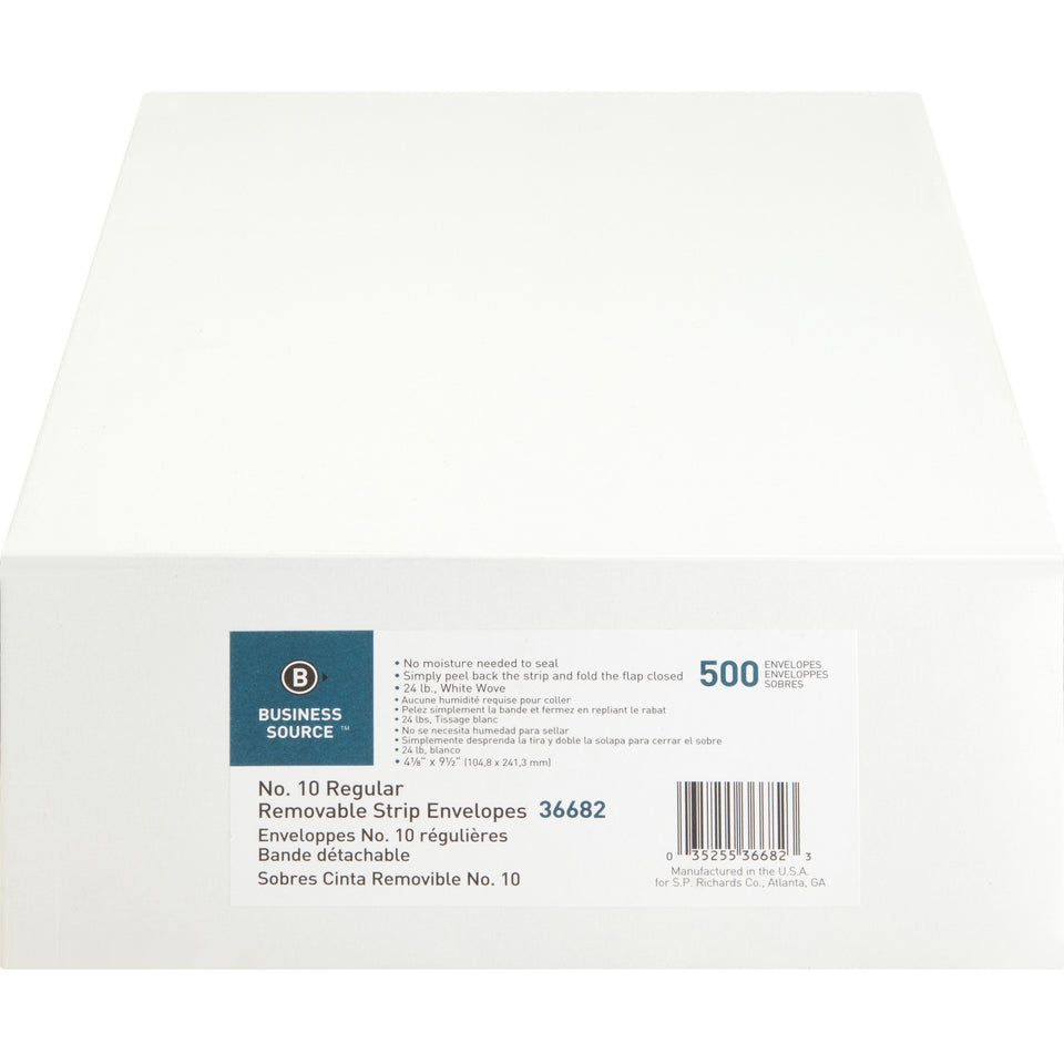 Business Source Regular Tint Peel/Seal Envelopes