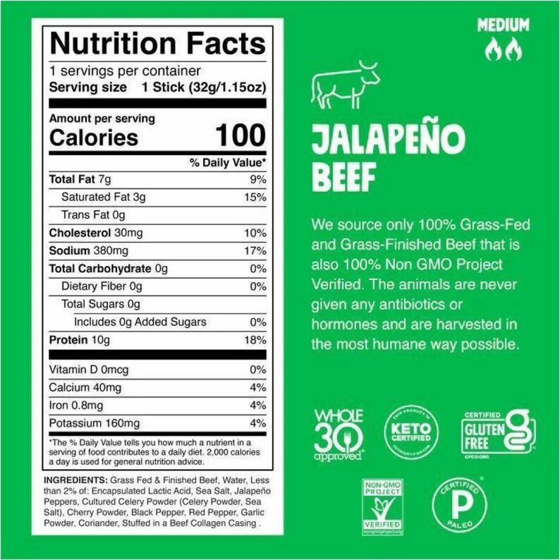 CHOMPS Jalapeno Beef Snack Sticks