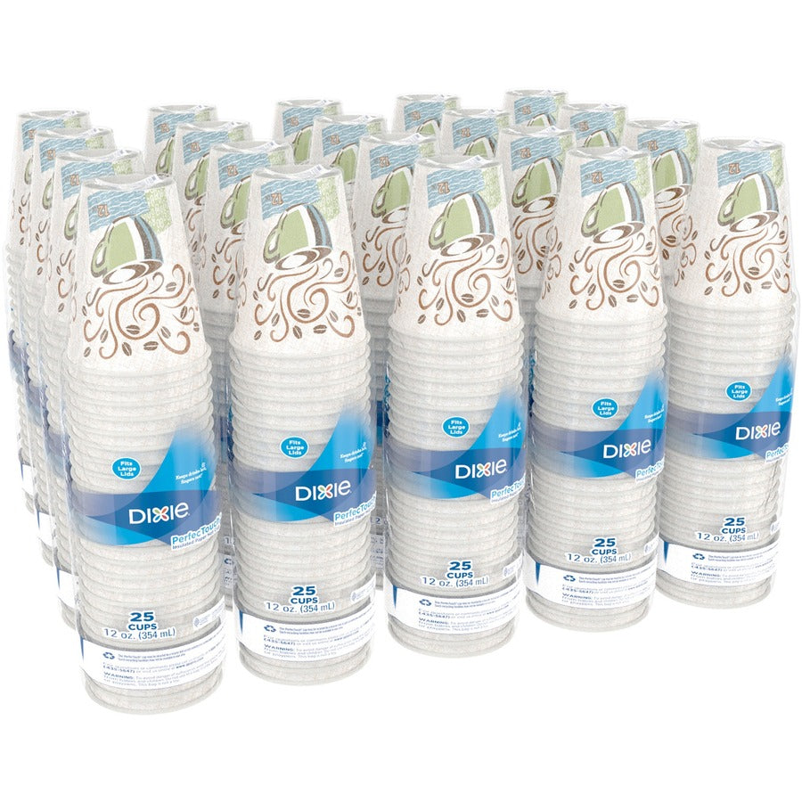 Dixie PerfecTouch 12 oz Insulated Paper Hot Coffee Cups by GP Pro